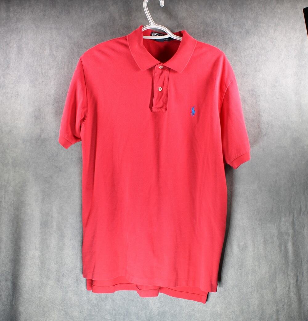 Polo Ralph Lauren Red Short Sleeve Cotton Pique Polo Shirt Men's Large L